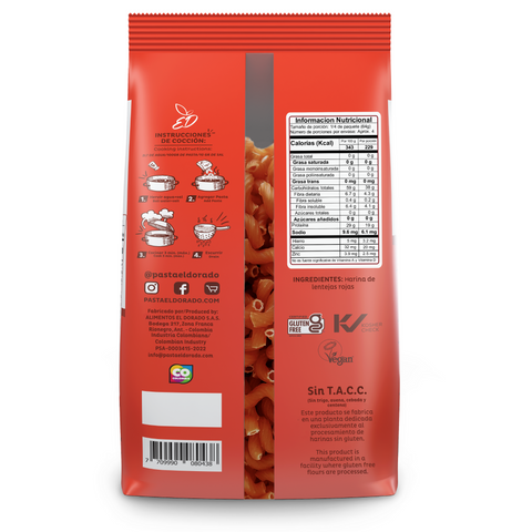 Pasta de lentejas rojas coditos (250 g)